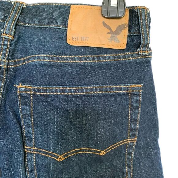 26X28 American Eagle Outfitter Original Straight Dark Wash Blue Jeans - Picture 8 of 16